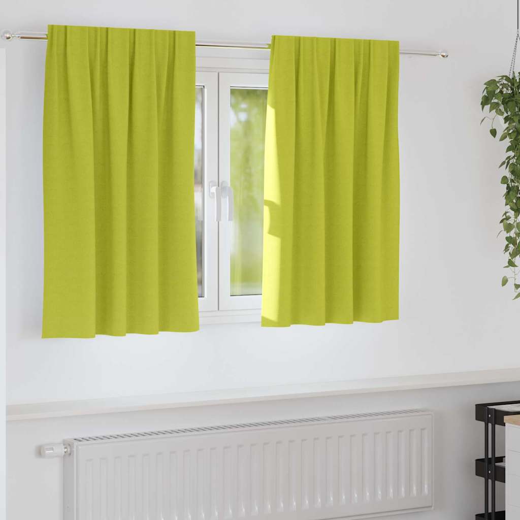Firany blackout z kółkami 2 pcs Zielony 140 x 140 cm Poliester vidaXL