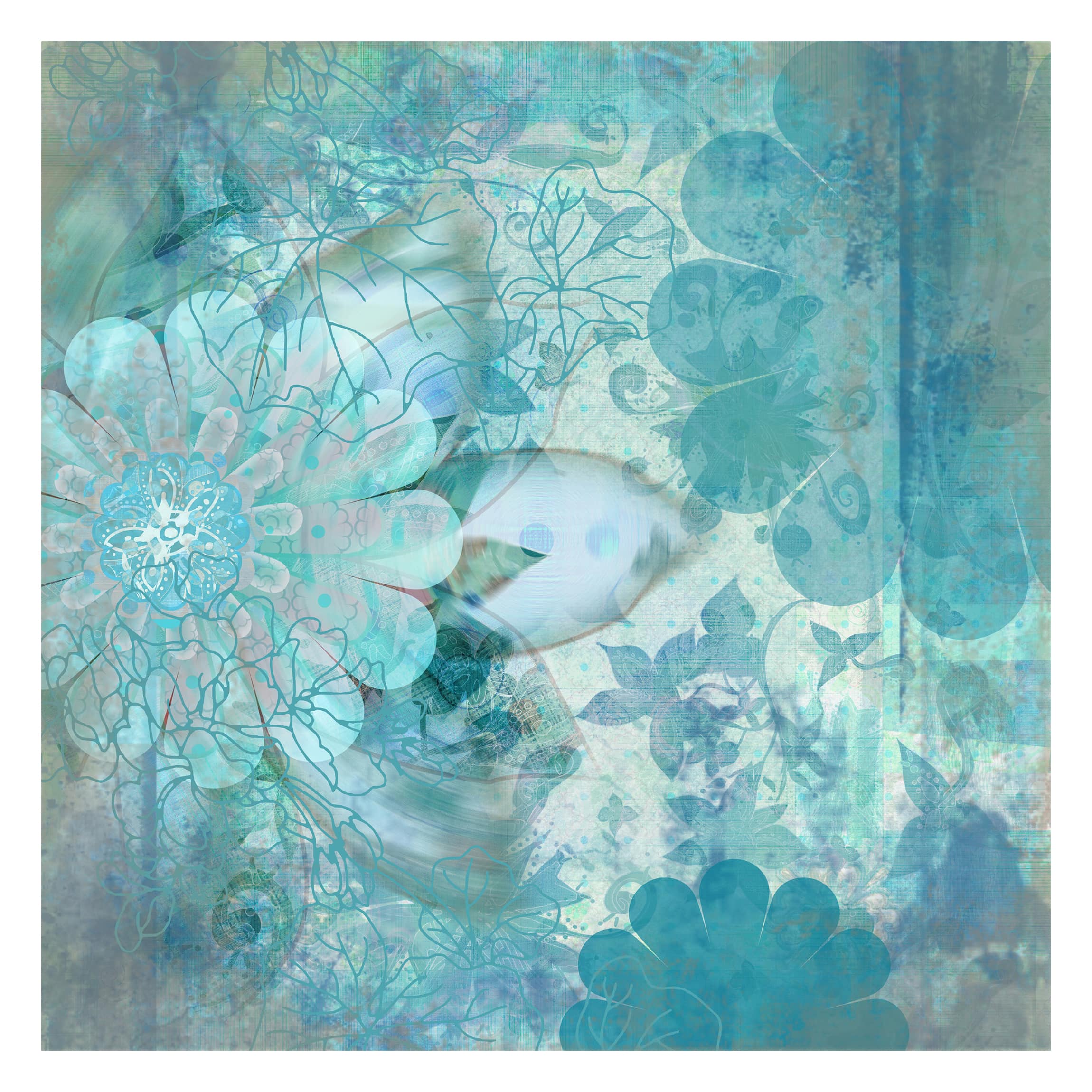 Papel pintado fotomural flores arte 139 - salón dormitorio cocina pasillo - tnt 240 x 240 cm smart