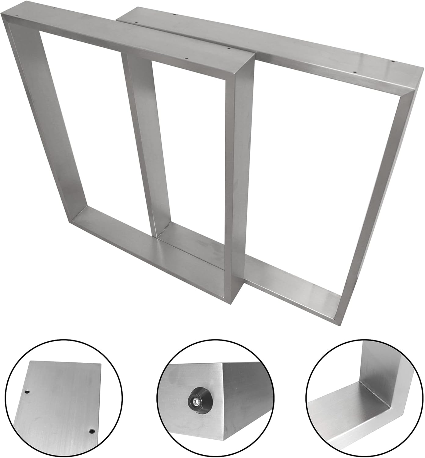Montixx® Zestaw 2 (1 para) prowadnic i nóg stołowych Nogi meblowe ze stali nierdzewnej szer. 70 cm x wys. 72 cm - 2