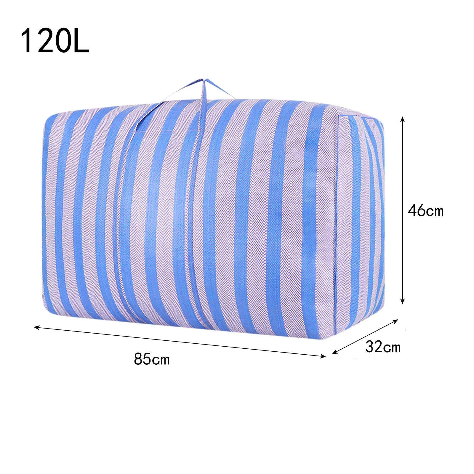 Deux sacs de déménagement, sacs d'expédition et de transport, sacs tissés rayés bleu et blanc (230 litres) - 2