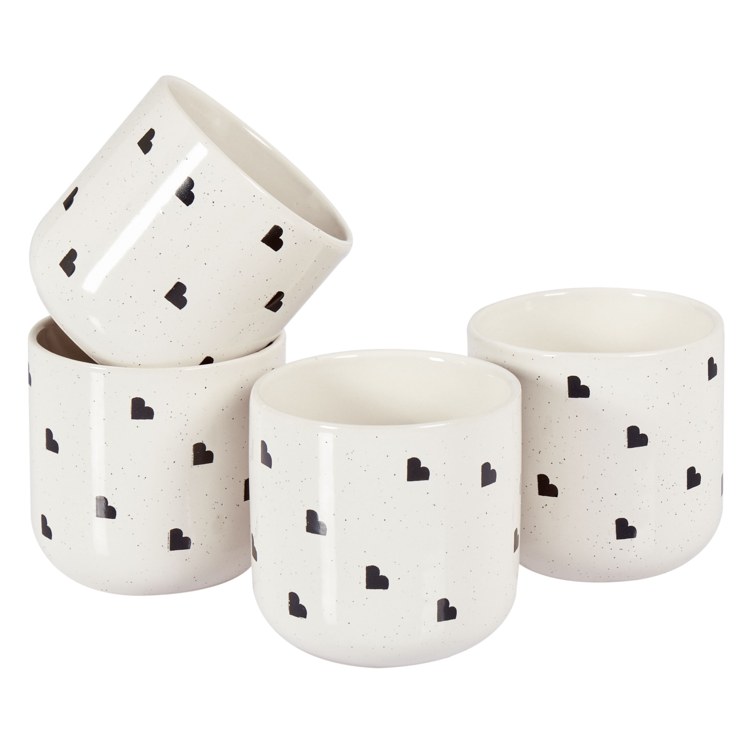 Set de 4 căni ANNISE Piatră ceramică Alb-murdar 4buc