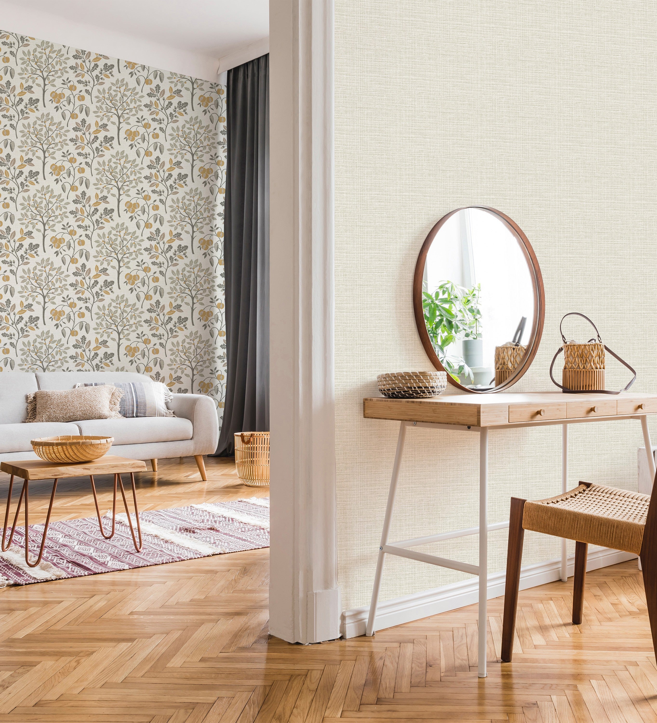 Papel pintado de dibujo de plantas y frutos ligeramente texturizado - Maison Cheryl 682393 de GAULAN - Rollo de 10 m x 0,52 m - 7