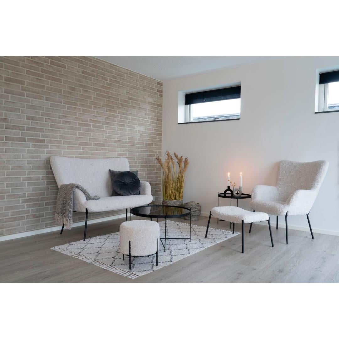 Glasgow fauteuil avec repose-pieds blanc. - 5