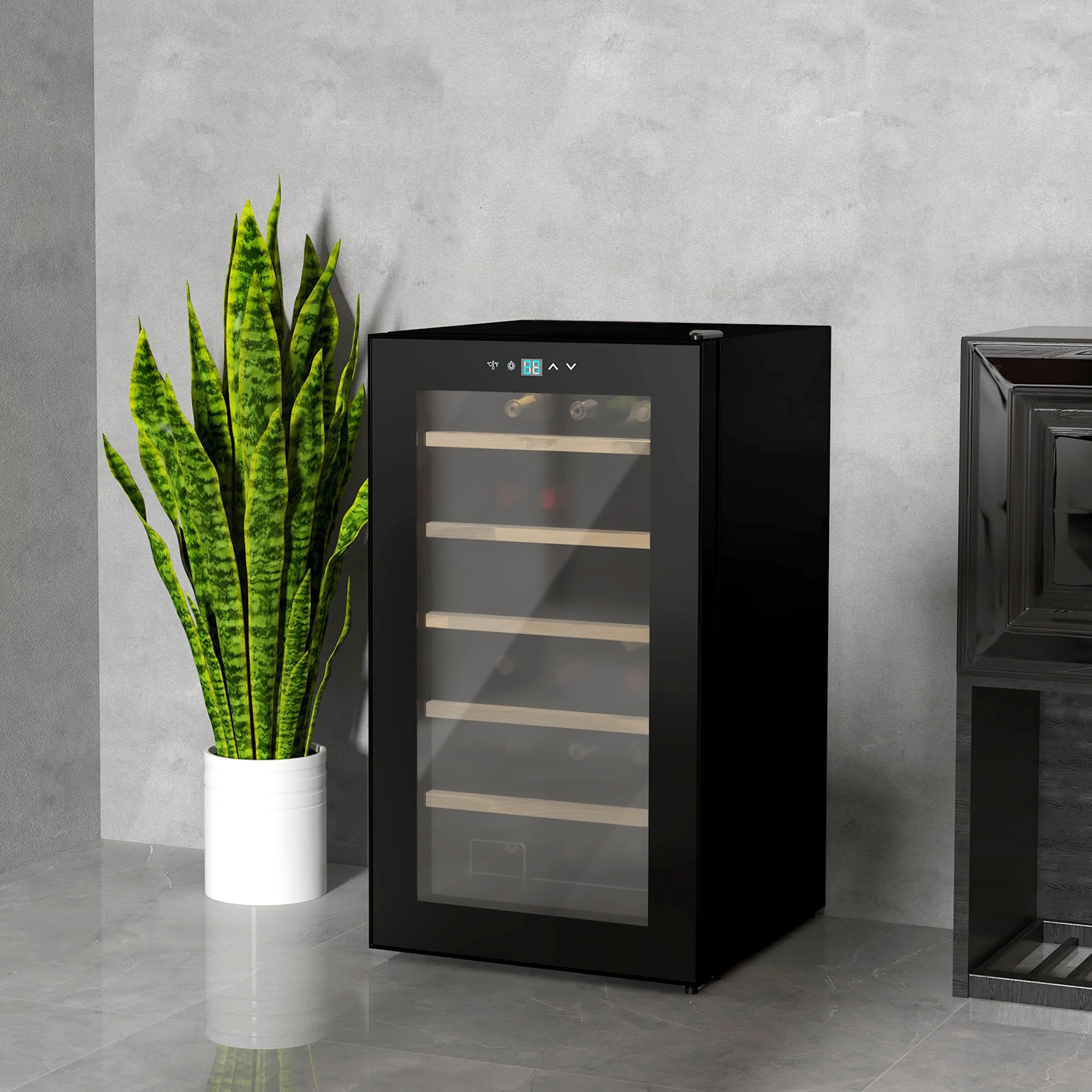 Petite cave à vin de salon, réfrigérateur à vin pour 24 bouteilles — free download
