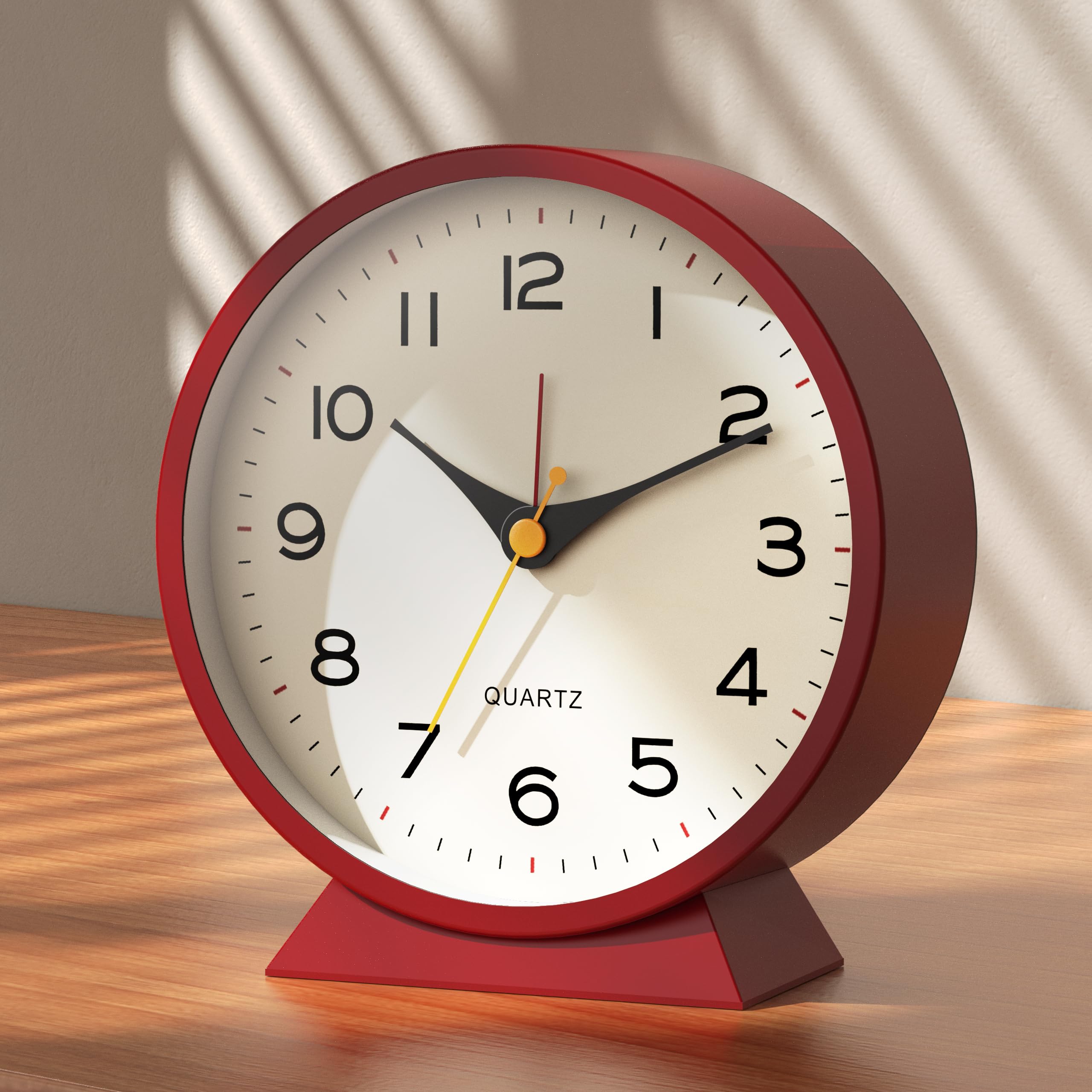 BESPORTBLE Réveil analogique rétro vintage sans tic-tac - Horloge à quartz silencieuse - Horloge décorative pour chambre à coucher, salon