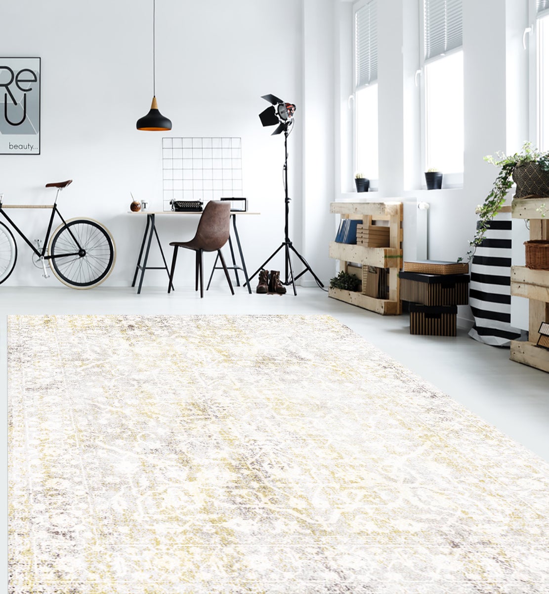 Tapis antidérapant en vinyle, Sarabi abstracta 160x230 cm - PVC imprimé, lavable, ignifuge, pour le salon et la cuisine - 3