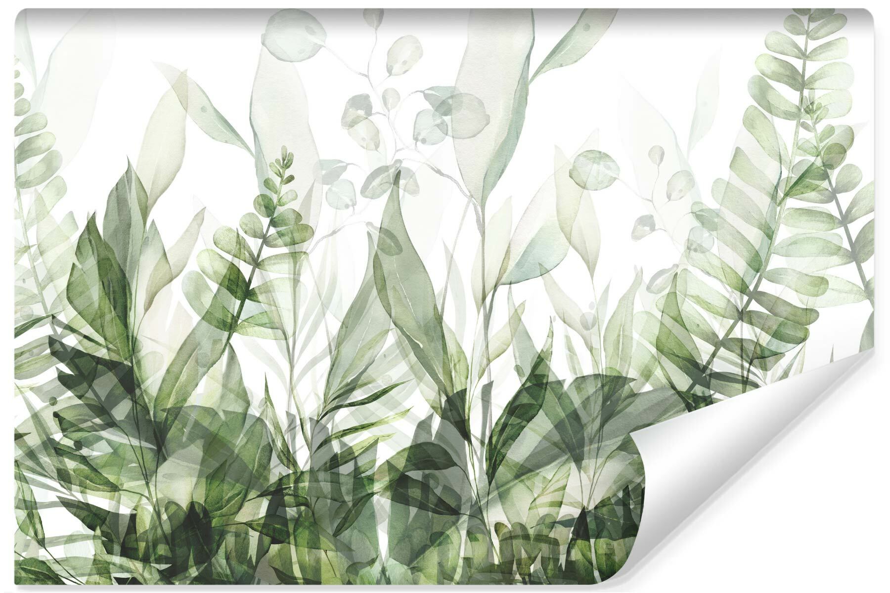 Papel pintado fotografico no tejido para salon tropical verde hojas 520cm x 318cm