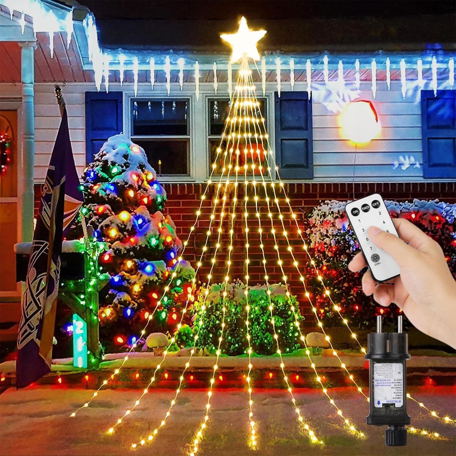 Geemoo Albero Di Natale LED 81 Cm – Luci Decorative Con 8 Modalità, Timer E Memoria. A Batteria, Perfetto Per Finestre, Porte E Interni. Bianco Caldo, Regalo Natale.