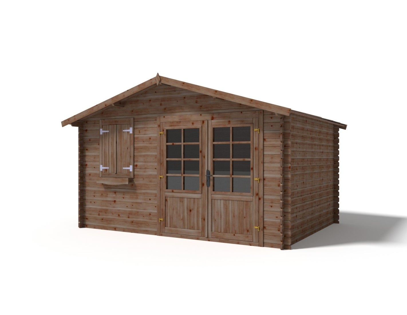 Abri de jardin en bois - 12m2 - 4x3m - Traité - Ep. 28mm - Couleur: marron - DOM595 - ALTANKA - 2
