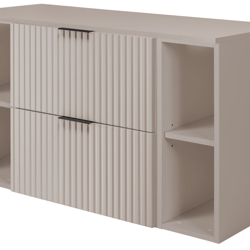 Zestaw łazienkowy FLOW 100 cm kaszmir z regałami blat w zestawie