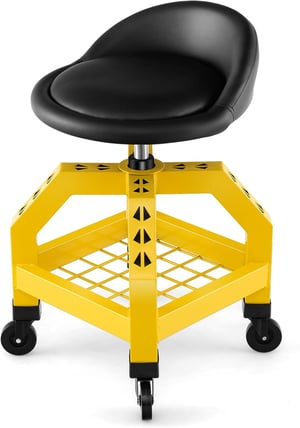 Acquista Sgabello Ergo Ad Altezza Regolabile 52 - 67 Cm Con Sedile Imbottito E Base Con Ruote Senza Schienale Nero 106322