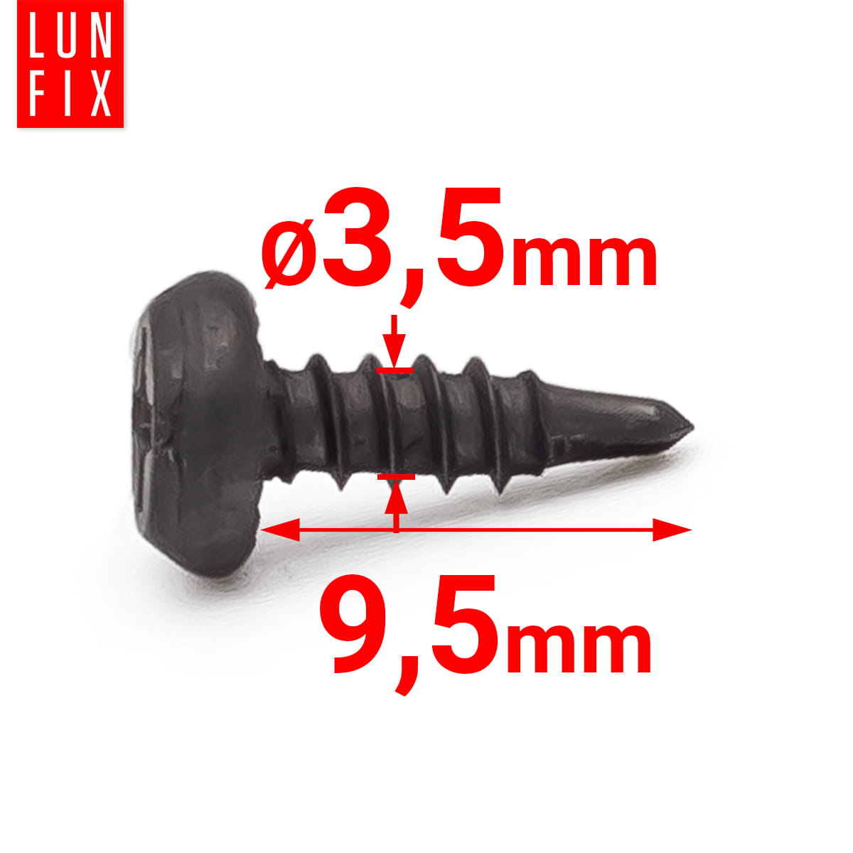 Wkręty do metalu pchełki fosfatowane 3,5x95mm 1000szt. - 2
