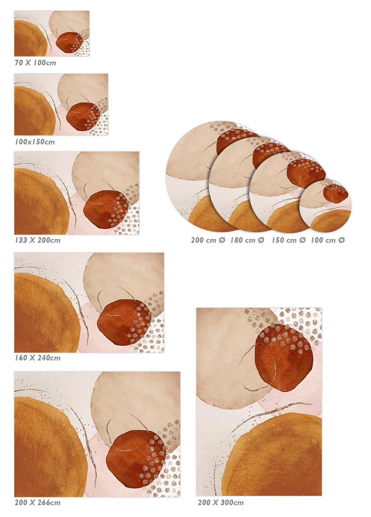 Tappeto antiscivolo in vinile Agata [Diam] 100 cm - PVC stampato, lavabile, ignifugo, per salotto e cucina, stile moderno - 7