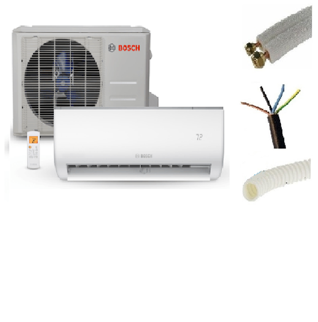 PRET A POSER CLIMATISATION MURALE BOSCH 7200W INVERTER + KIT DE POSE 3 METRES ( 80 m2 max)