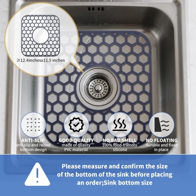 2pcs Protecteurs d'Évier pour Cuisine, 31,6x29,3cm Résistant Chaleur Tapis d 'Évier Silicone Pads Drainage Alvéolés Lavable Lave-Vaisselle (Gris) | Leroy Merlin 2pcs Protecteurs d'Évier pour Cuisine, 31,6x29,3cm Résistant Chaleur Tapis d 'Évier Silicone Pads Drainage Alvéolés Lavable Lave-Vaisselle (Gris) | Leroy Merlin