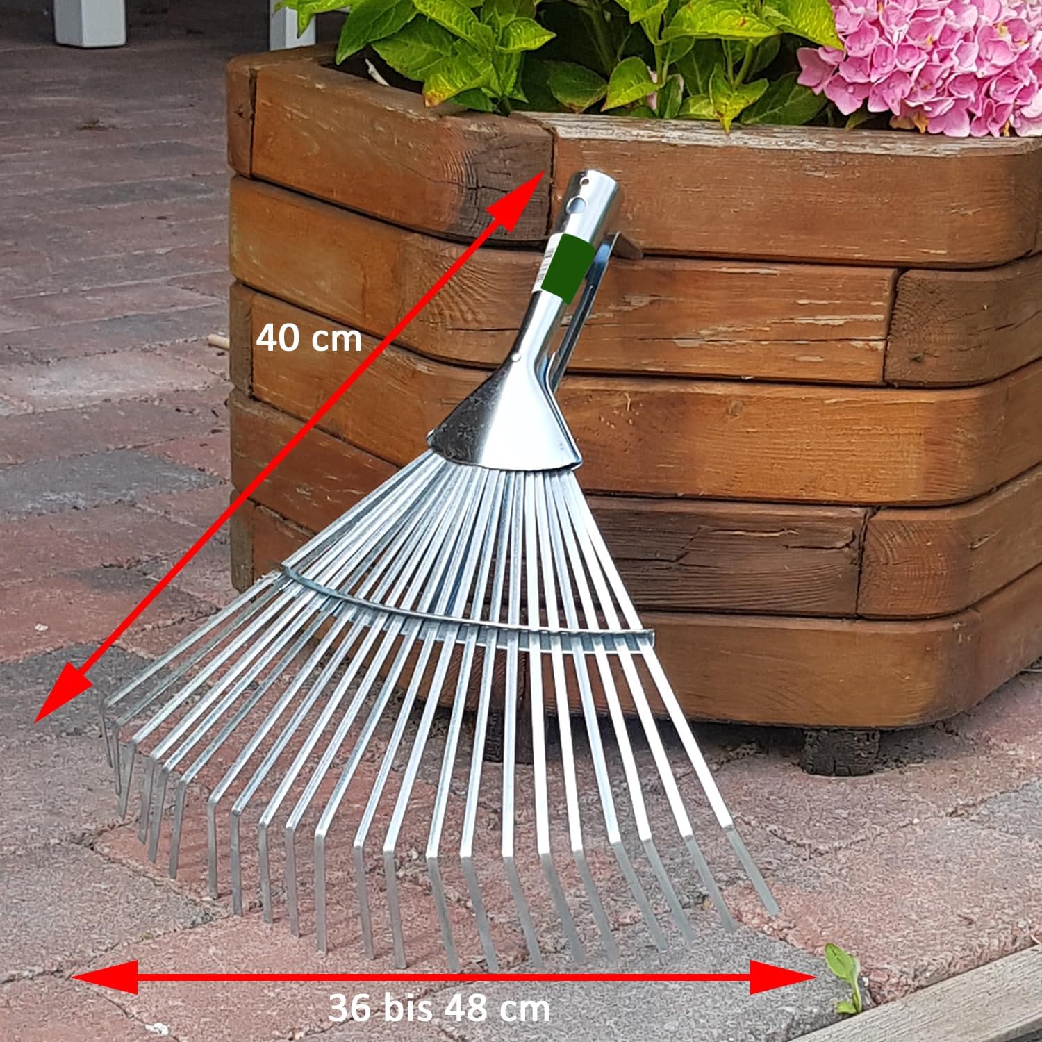 Sourcing Map – Testa Di Rastrello A 9 Denti In Acciaio Al Manganese Zincato – Larghezza 35 Cm, Attacco Per Manico 3,4 Cm – Senza Manico