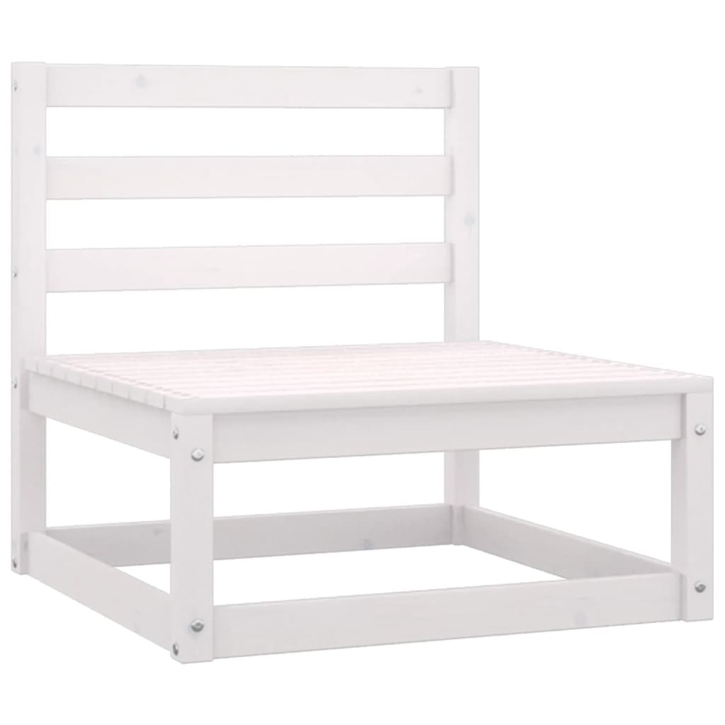 Maison Exclusive - Salon de jardin 3 pcs avec coussins Blanc Bois de pin massif - 2