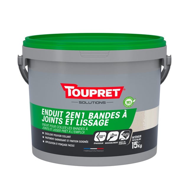 Enduit pour bande a joint en pate TOUPRET 15 kg