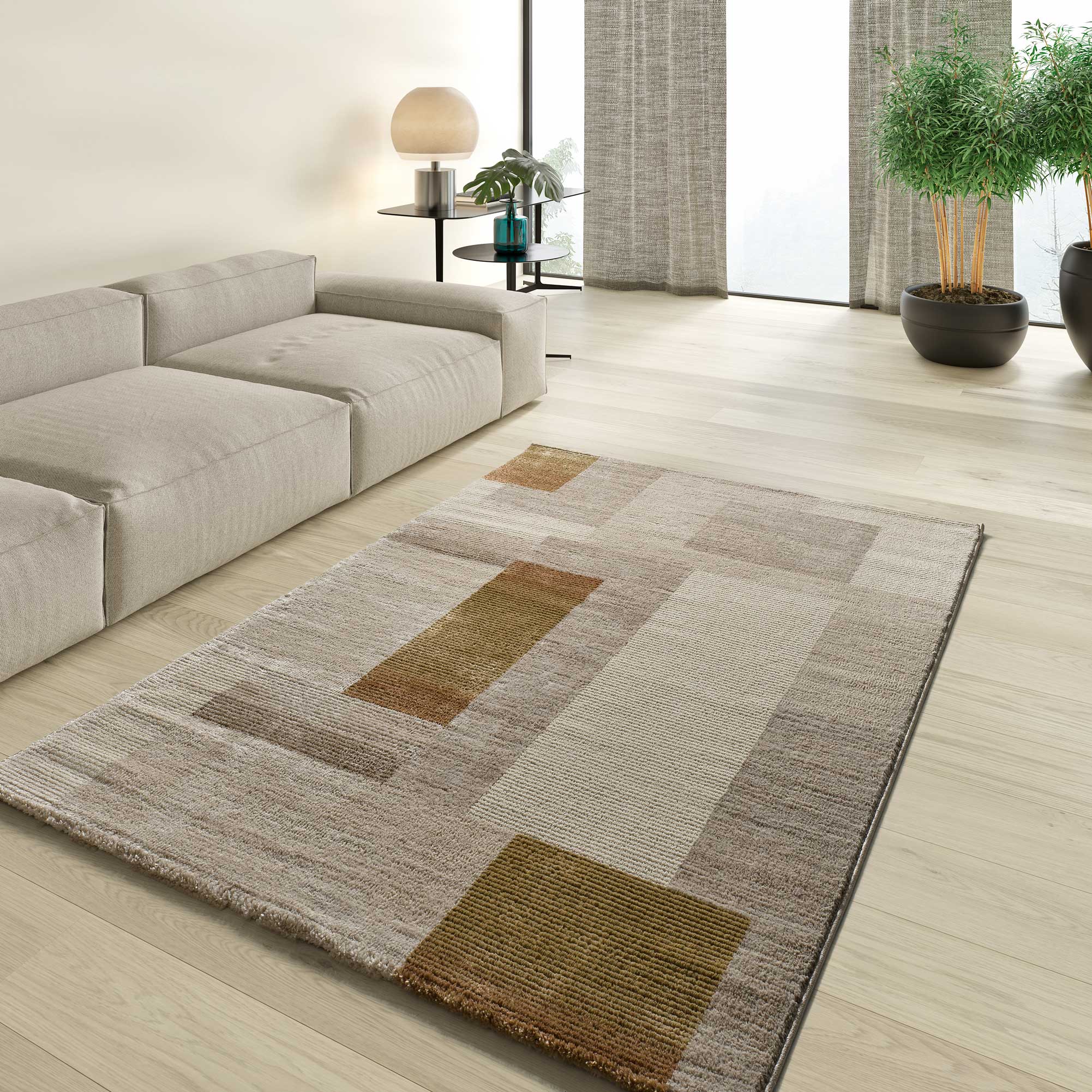Prostokątny wielokolorowy dywan do wnętrz 140 x 200 cm MELFI geometryczny - ATTICGO