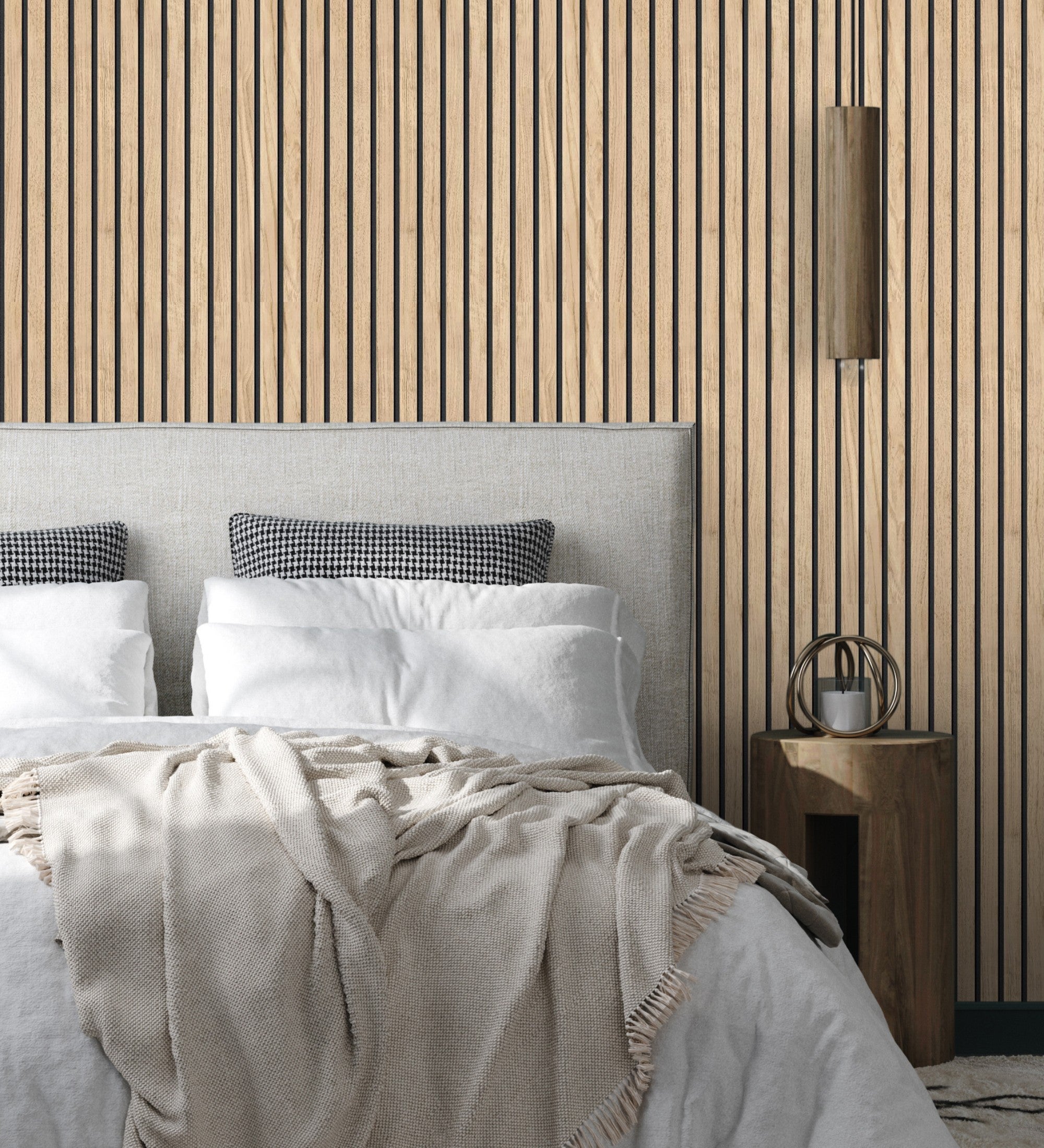 Papier peint en lattes de bois naturel imitation panneau à lames - Oak Orbit 682815 de GAULAN - Rouleaux de 10 m x 0,53 m - 4