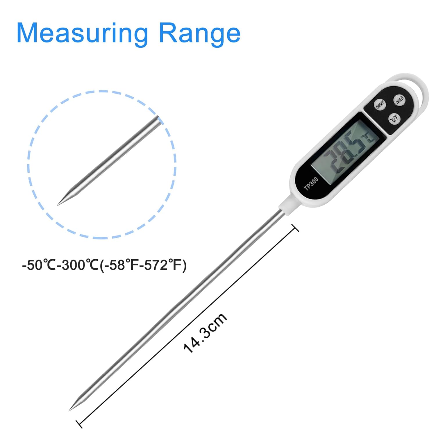Thermomètre De Cuisine Numérique Teplom – Sonde Longue, écran LCD Rétroéclairé, Pour Viande, Huile, Lait, BBQ… Précision ±1°C