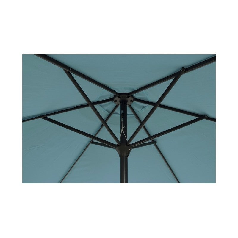 Parasol rond 270 cm en toile bleu et mât en acier - PARAZ - 5