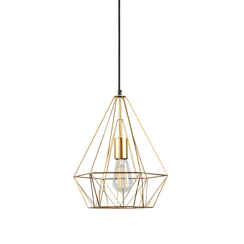 Qazqa moderne lampe suspendue - Carcass - doré/laiton, rond, max. 40w, e27, 30cm, idéal pour la salle à manger et le salon - 6