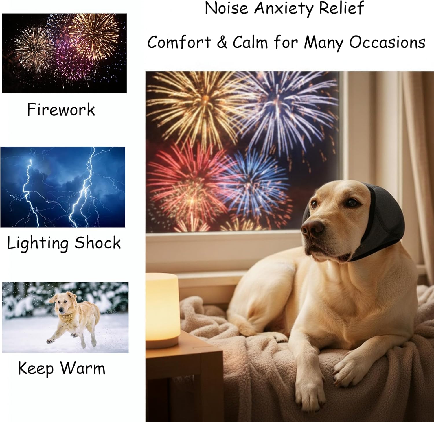 Protectores auditivos para perros (M), impermeables y cálidos para el aseo, el baño y la natación, ajustables, relajantes y que reducen el ruido, para - 6