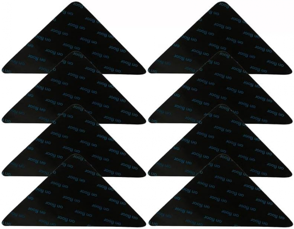 Zestaw 8 antypoślizgowych klipsów do dywanów, parkietów i płytek. Utrzymują dywany na miejscu i wygładzają narożniki (czarne*1).