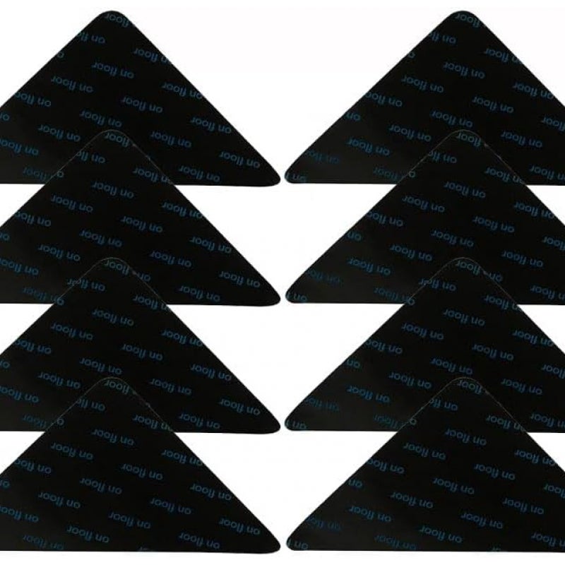 Zestaw 8 antypoślizgowych klipsów do dywanów, parkietów i płytek. Utrzymują dywany na miejscu i wygładzają narożniki (czarne*1).