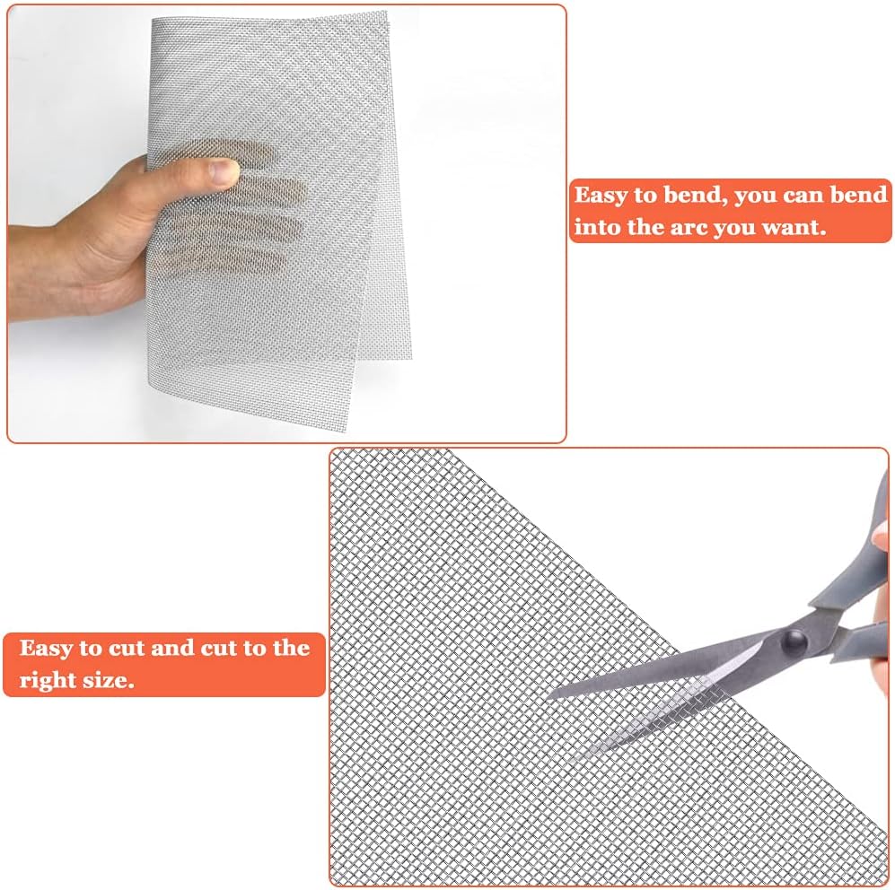 6 Pcs Grillage Anti-insecte Grillage Fin en Inox Acier Treillis Métallique Anti-rouille Grillage Petite Maille Anti-corrosion Treillis Jardin,30x20cm - 4