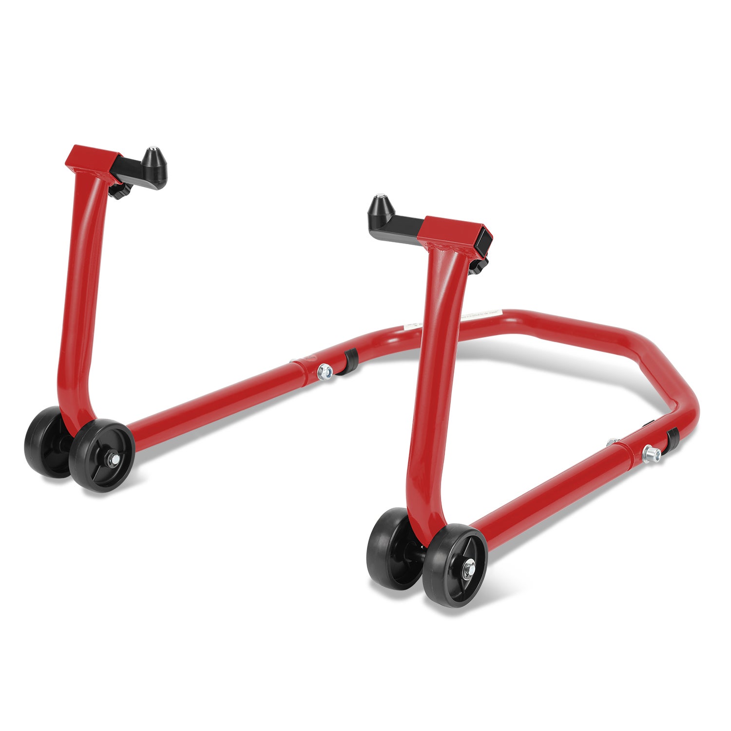 SEFIS D18 Cavalletto Anteriore Per Moto Con 5 Adattori Per Testa Sterzo – Supporto Da Officina In Acciaio, Portata 200kg, Rosso - 3