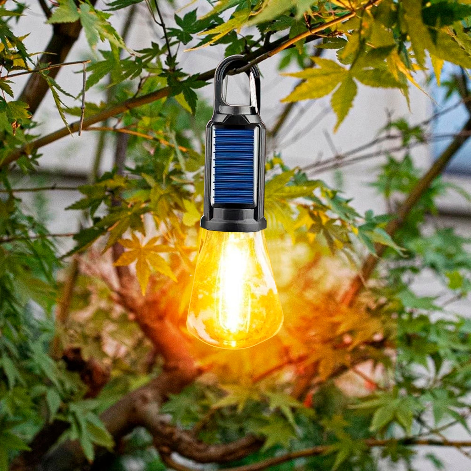 Lampadina LED T02 con carica solare e antizanzare, con gancio per appendere, batteria ricaricabile da 400mAh, 5W e luce calda fino a 12 ore di durata. - 2