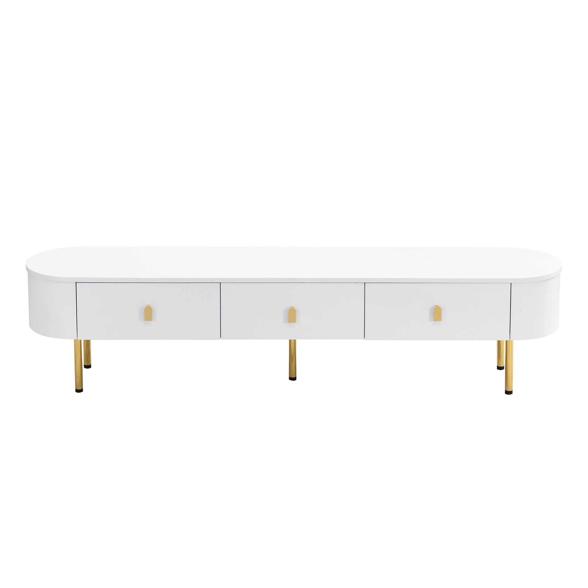 Set soggiorno 2 pezzi - Mobile TV e tavolino - con 4 cassetti - MDF - Bianco - 5