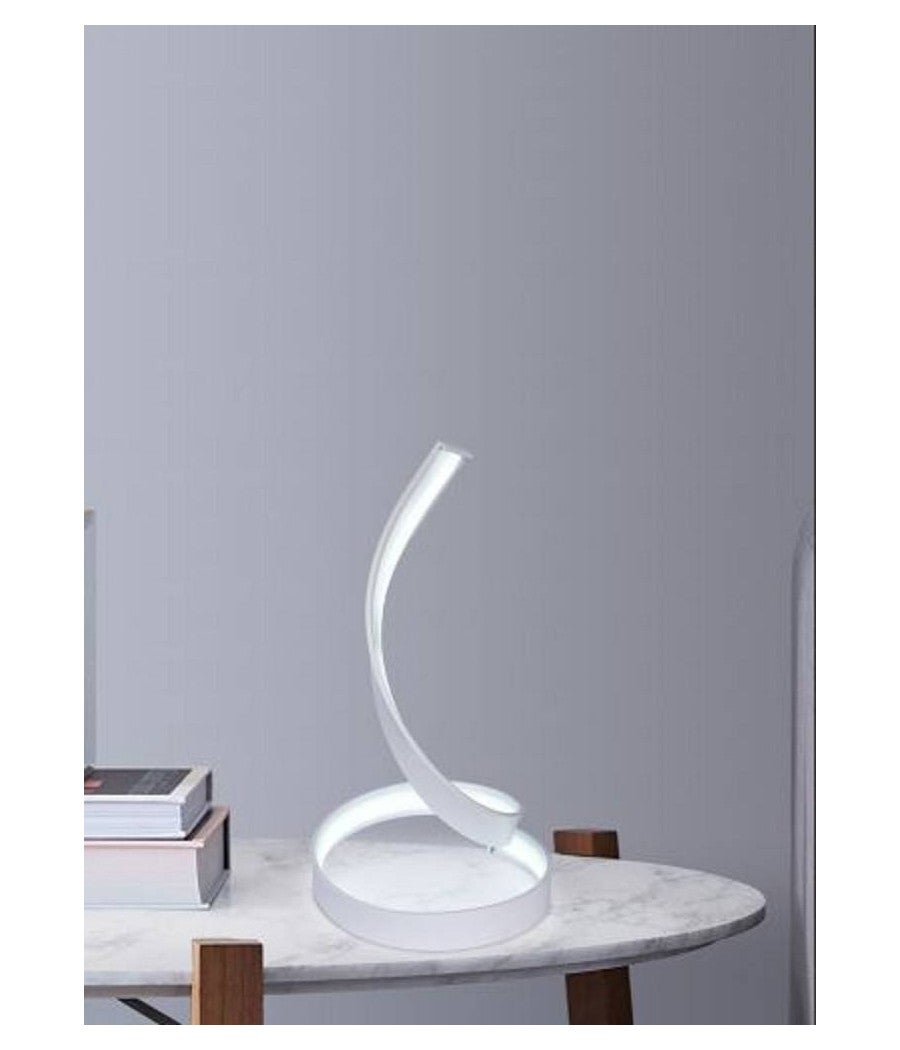 Trade Shop - Lampada Da Tavolo Led Moderna A Spirale Curva 12watt Luce Da Comodino Bianca D05 - Bianco Freddo - - 4