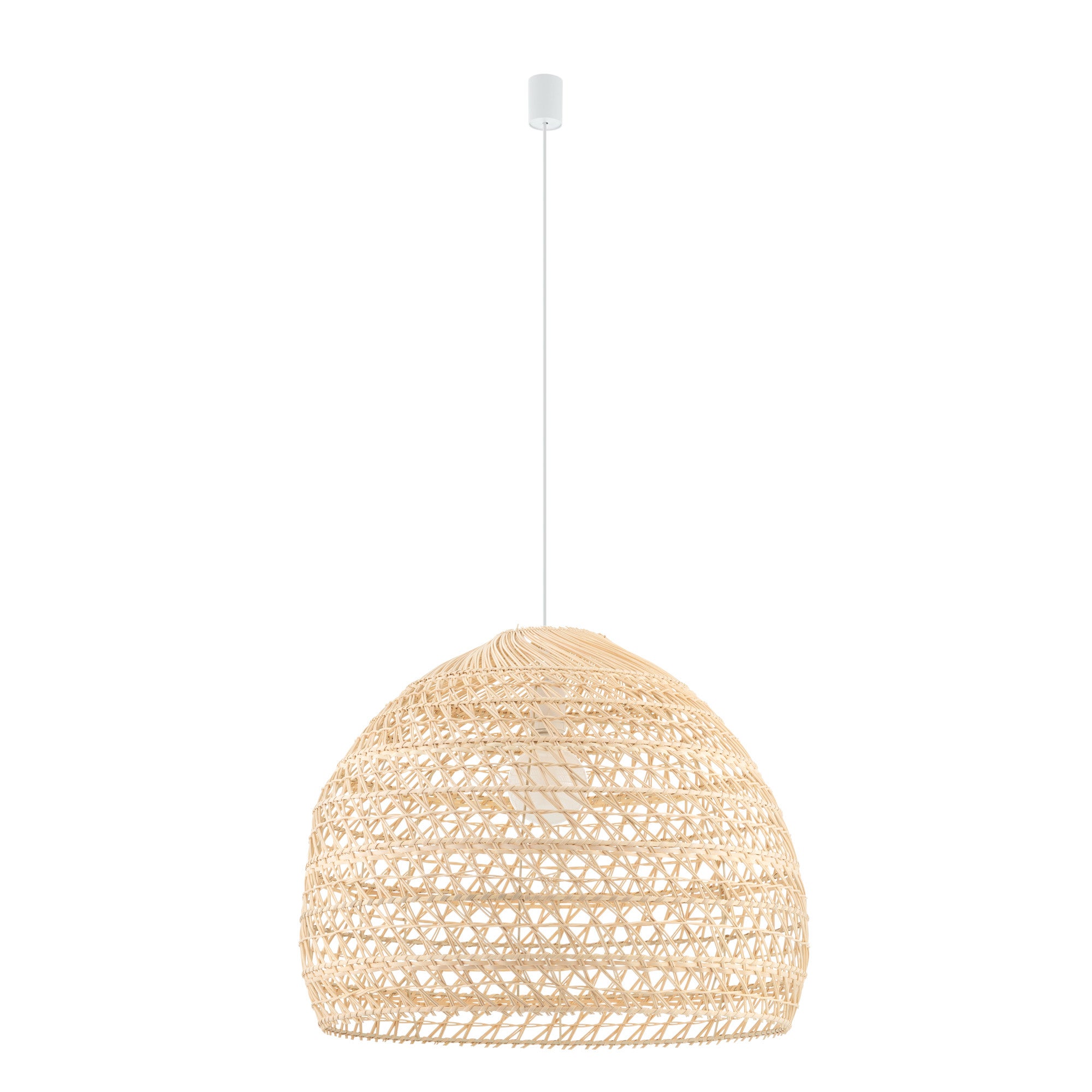 Lampa wisząca Boho L naturalne drewno-biała 1xE27x25W boho wym: 160 x 60 x 60 cm wiklina / rattan / słoma Nowodvorski Lighting