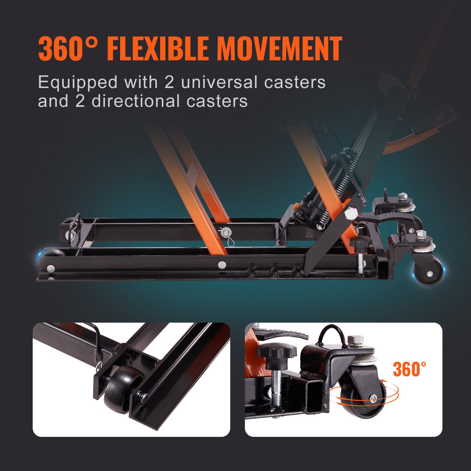 Macaco hidráulico motocicleta Mesa elevatória tesoura ATV portátil SucceBuy 0,7 ton com 4 rodas Suporte elevação pedal para motocicleta ATV UTV - 8