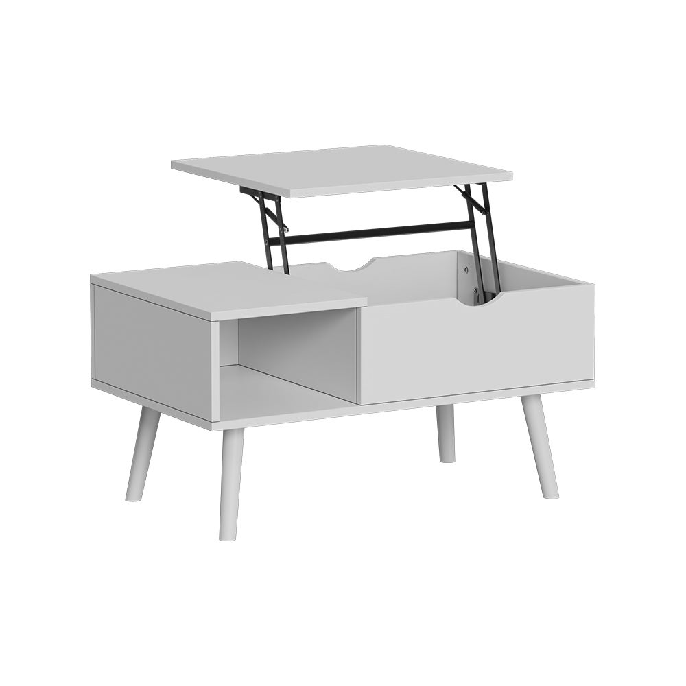 Vicco Stolik kawowy Stora, Biały, 76 x 45 cm z funkcją podnoszenia