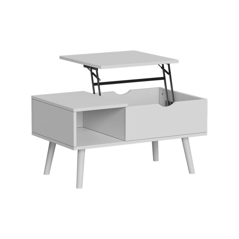 Vicco Stolik kawowy Stora, Biały, 76 x 45 cm z funkcją podnoszenia