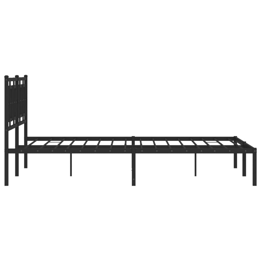 Estructura cama sin colchón con cabecero metal negro 150x200 cm vidaXL - 6