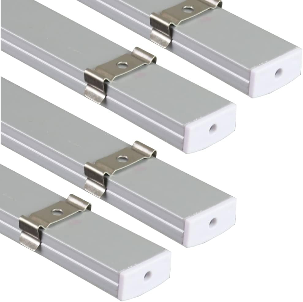Opakowanie x4 Powierzchnia profilu aluminiowego 1m do taśmy LED z półprzezroczystą osłoną 23,3 * 9,7 mm