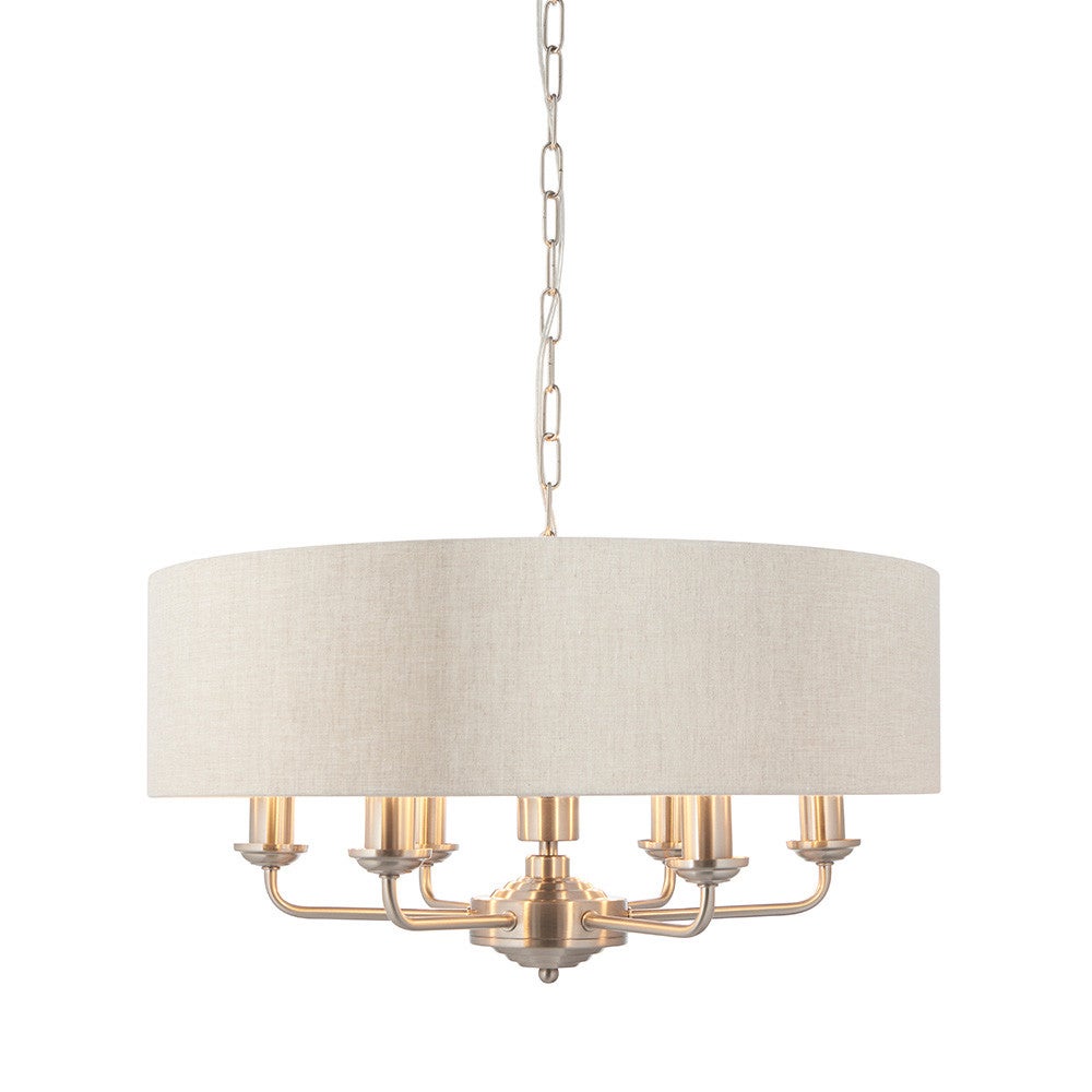 Lampa wisząca HIGHCLERE polerowana chromowana 6xE14x15W tkanina wym:174x55x55cm IP20 Endon