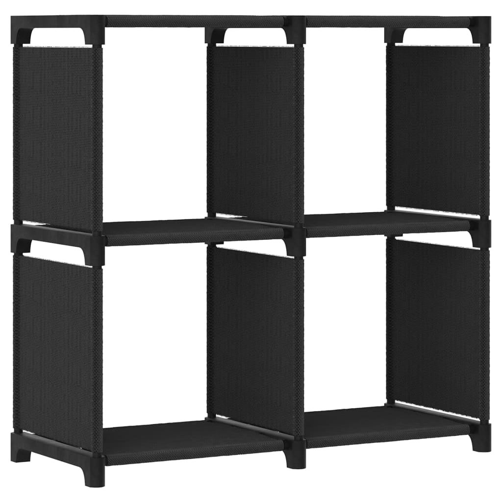 Estantería | Librería divisora de 4 cubos de tela negra 69x30x72,5 cm CFW31326 - 2