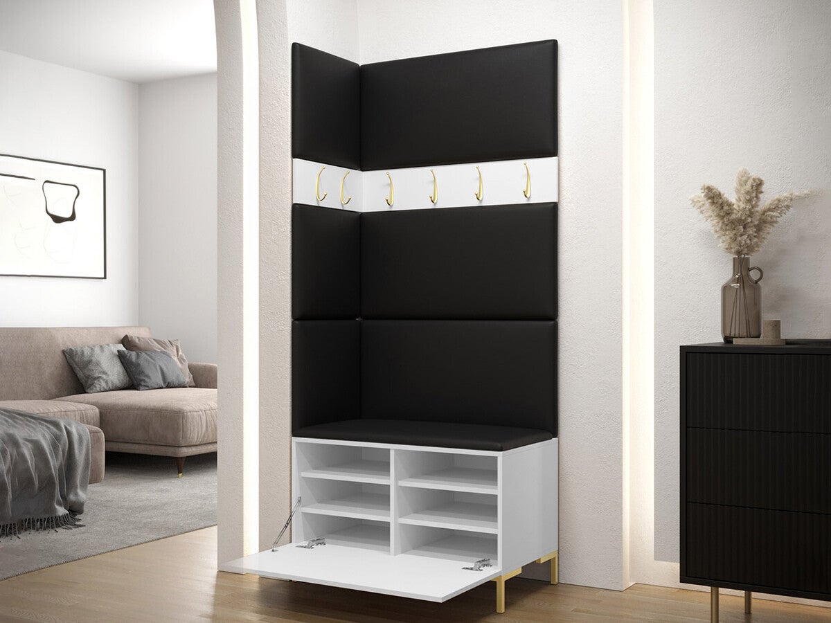 Conjunto para corredor Tivsoa 103, 196x84x46cm, Craft carvalho, Tecido, Placa de aglomerado laminado, Colocado, Montado nas parede - 4