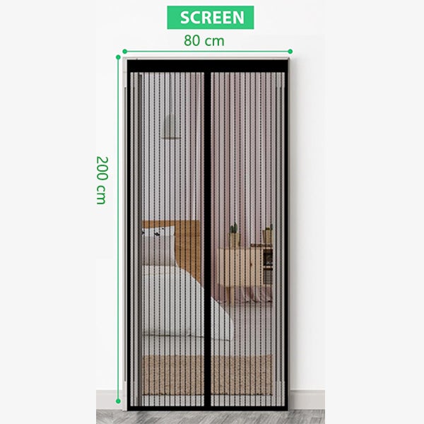Mosquitera magnética blanca para puerta y ventana, mosquitera magnética de 80x200CM, cortina antimoscas para puerta Exterior con imanes - 2