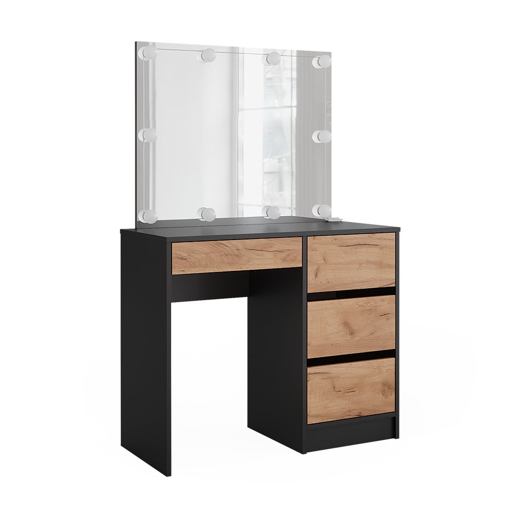 Vicco Toaletka Sherry, Antracyt/złoty dąb, 90 x 75 cm z lustrem i oświetleniem LED