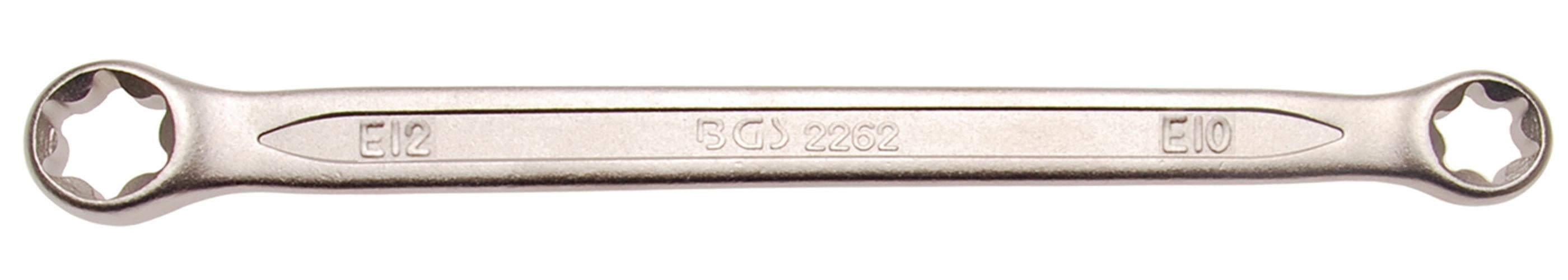 Clé Polygonale Double Embout BGS 2281-10X12 - E10 X E12 Coudée Profil E