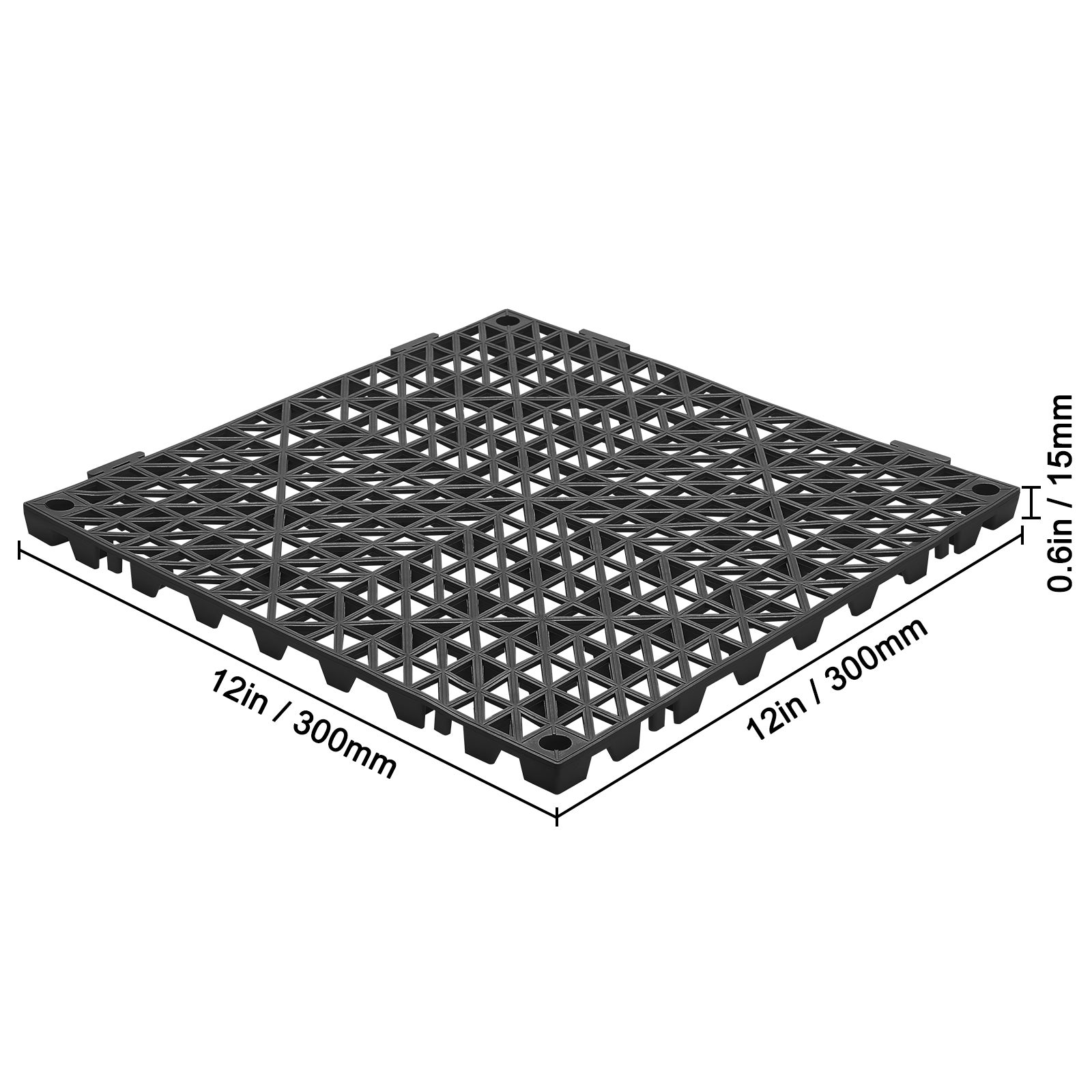 Coussin modulaire emboîtable,lot SucceBuy 50 tapis drainage 30x30 cm,dalles emboîtables en PVC souple,trou de drainage antidérapant pour toilettes - 2