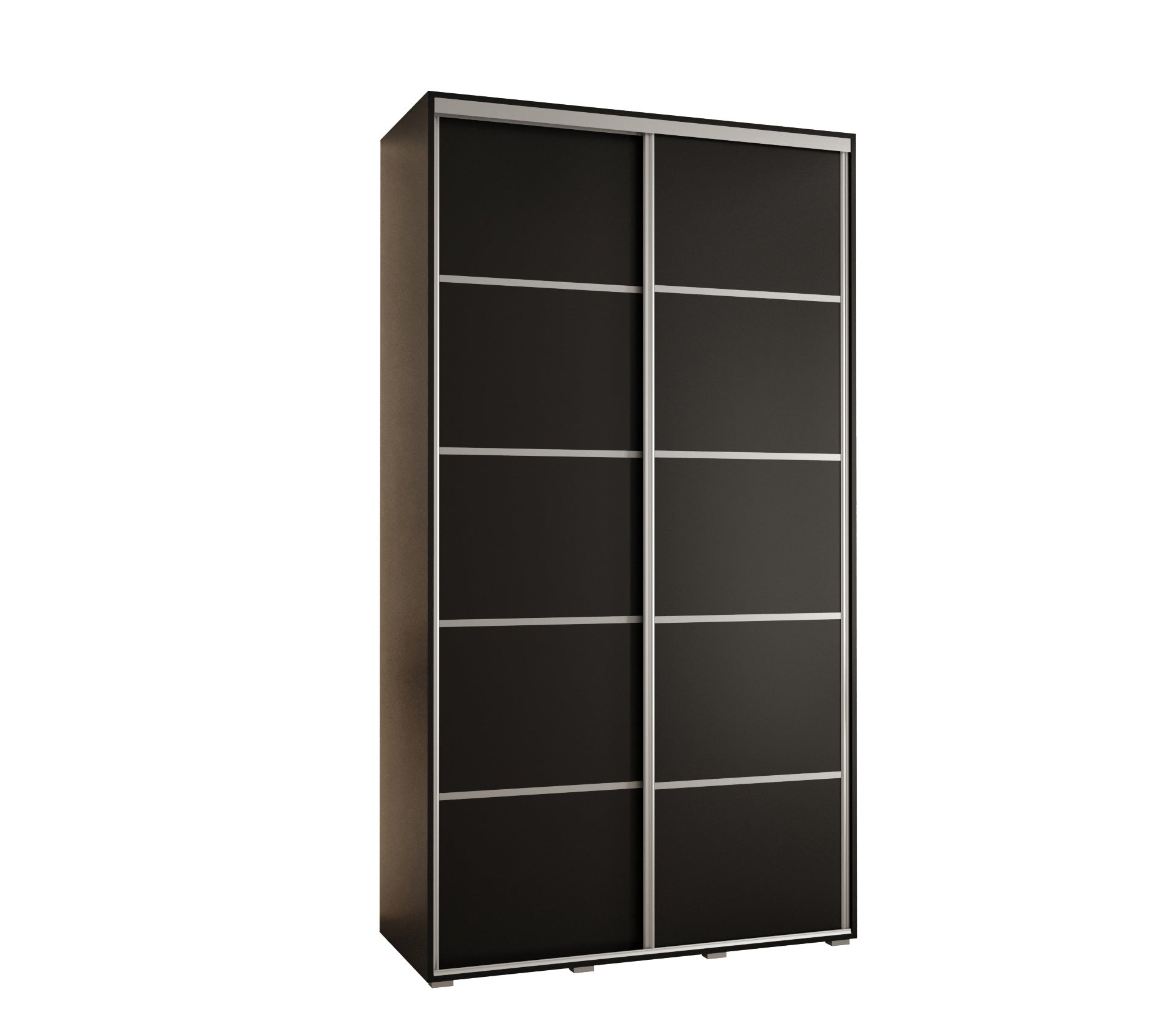 Szafa przesuwna wysoka Davos 4 130 x 45 x 235,2 cm czarny + czarny + u. srebrny - Abiks Meble