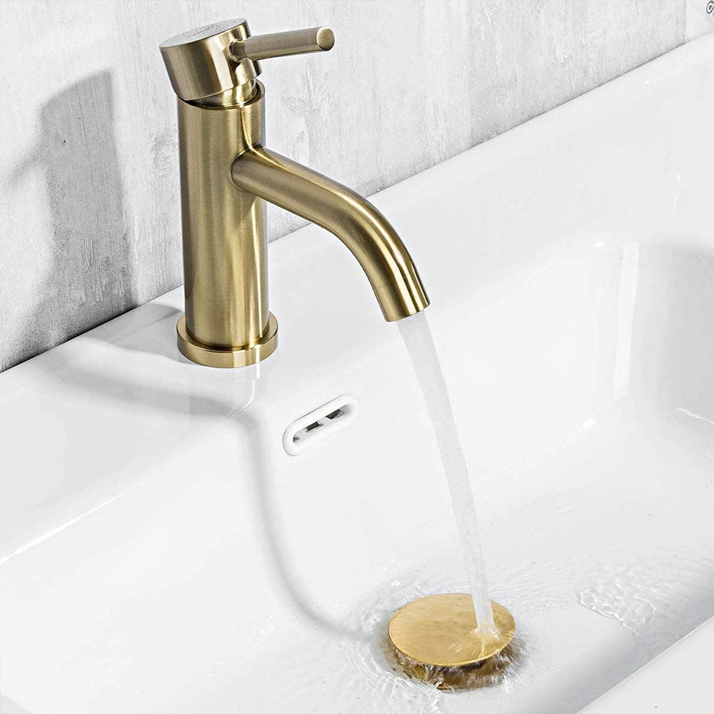 Kibath Robinet clic-clac pour BIDET LAVABO, finition OR brossé, en laiton - 7